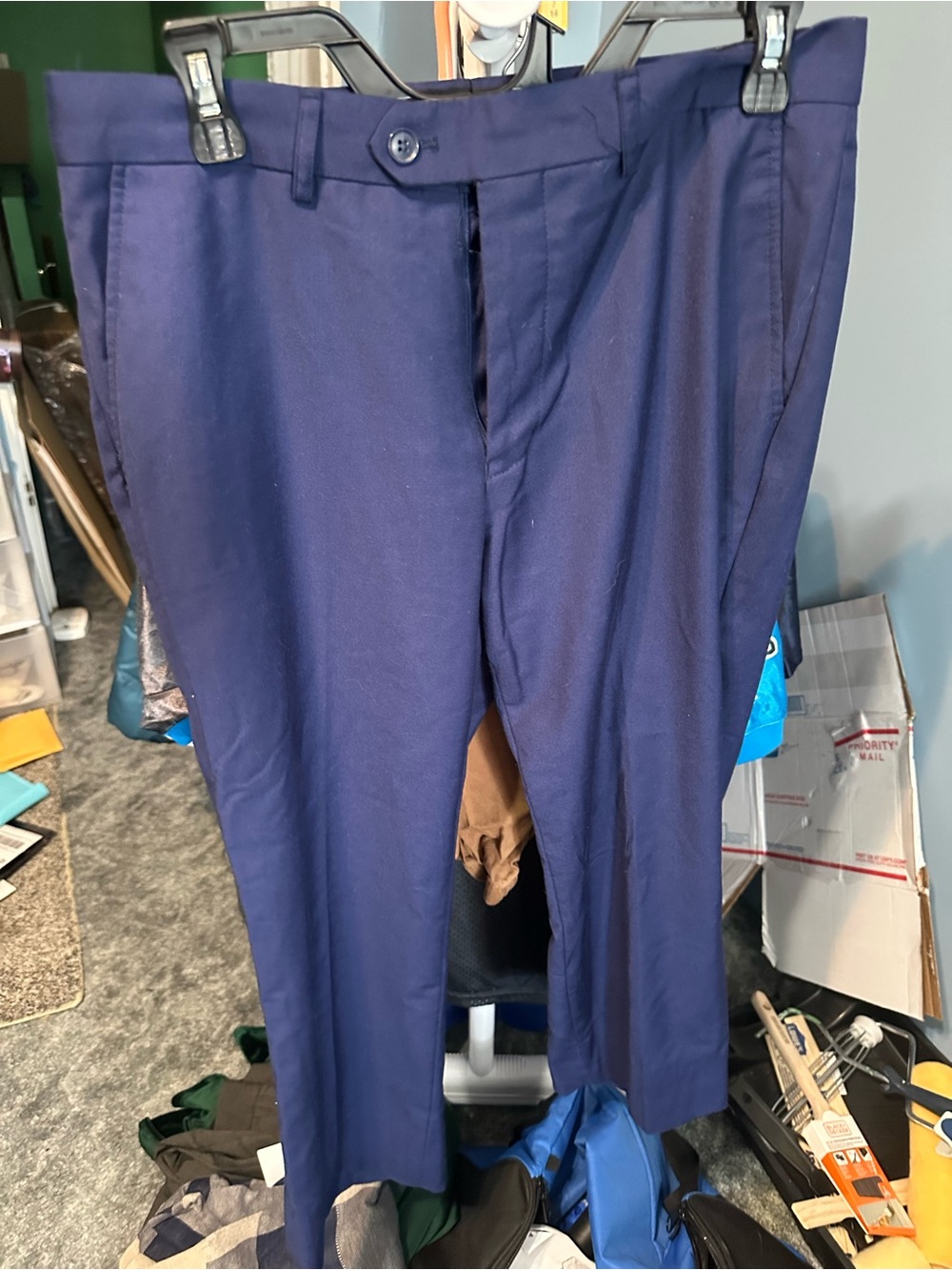 Classic Navy Dress Pants for Men - Tailored Straight Leg